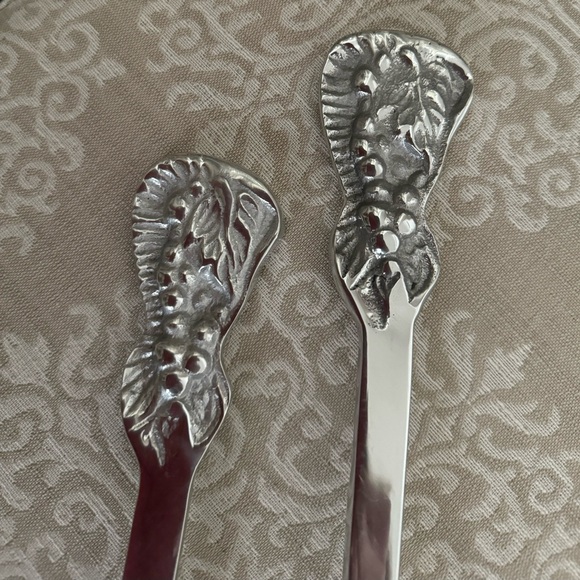 2 Beautiful Aluminum 14” Salad Serving Utensils - Picture 3 of 6
